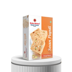 Orange Soanpapdi - Kaka Halwai Sweet Centre -