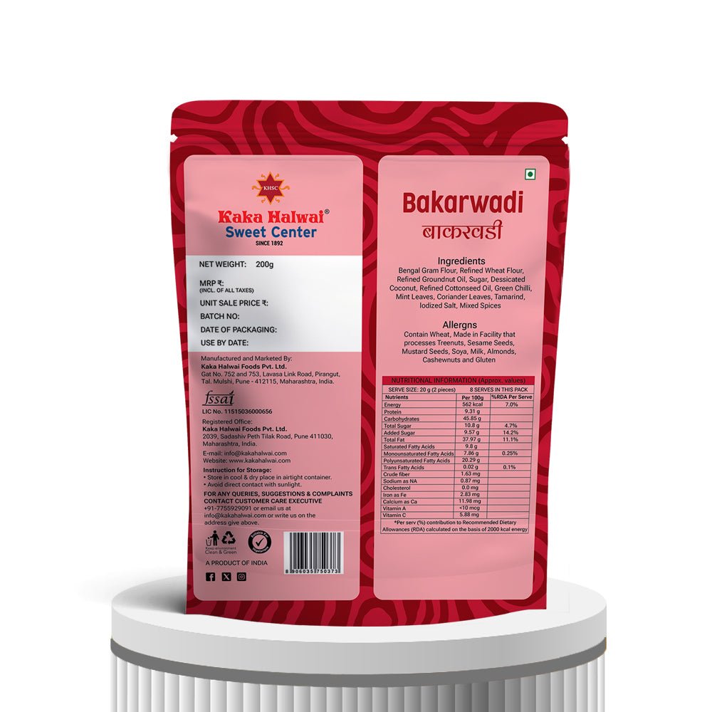 Bakarwadi - Kaka Halwai Sweet Centre - 