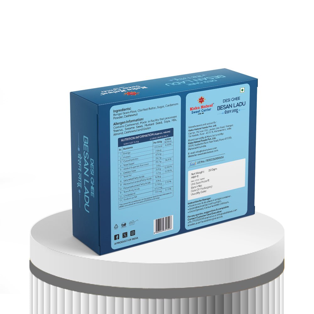 Besan Ladu Desi Ghee - Kaka Halwai Sweet Centre - 