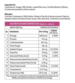 Kaju Katli - Kaka Halwai Sweet Centre - 