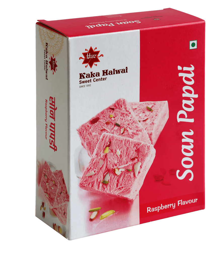 Raspberry Soanpapdi - -Kaka Halwai Sweet Centre-